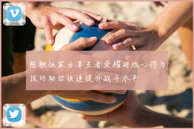 陈敏独家分享王者荣耀游戏心得与技巧助你快速提升战斗水平