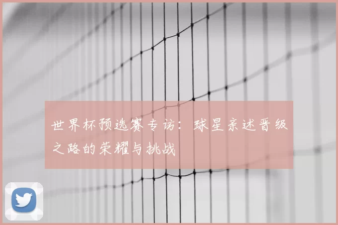 世界杯预选赛专访:球星亲述晋级之路的荣耀与挑战